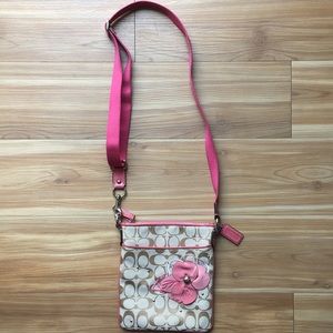 COACH PINK FLOWER CROSSBODY PURSE